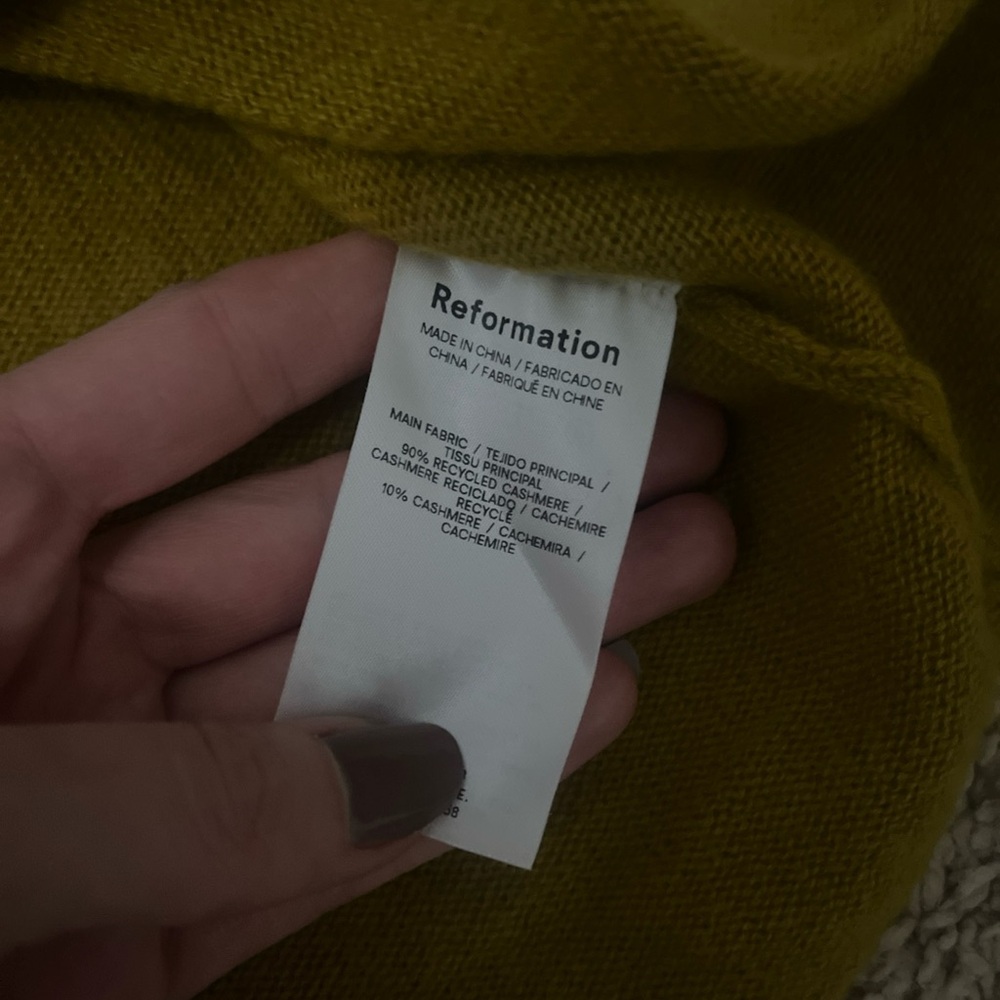 Reformation 100% Cashmere Boyfriend Oversized Pullover Sweater Topaz Medium - Picture 6 of 7